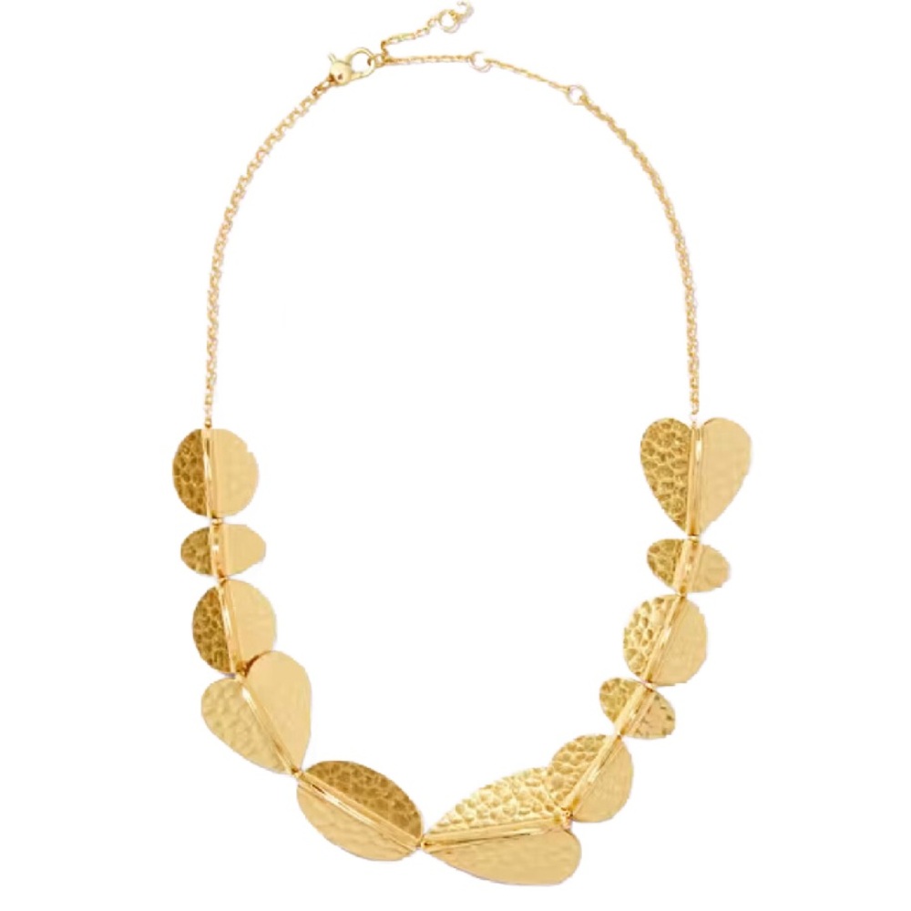 $148 Kate Spade metal petal heart statement necklace